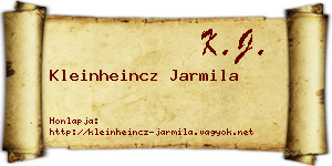 Kleinheincz Jarmila névjegykártya